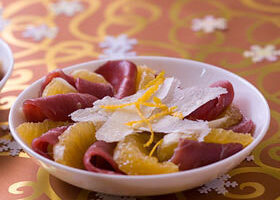 Carpaccio de magret fumé à l&rsquo;orange
