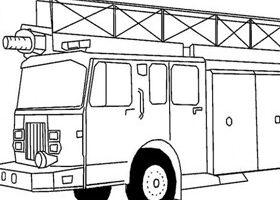 Coloriage : le camion de pompier