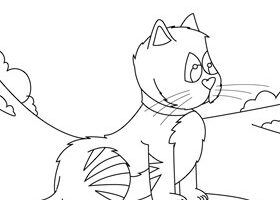 Coloriage : chat tigré