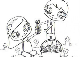 Coloriage : la collecte des oeufs