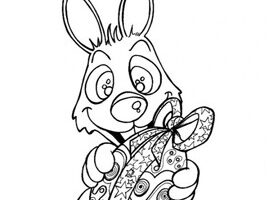 Coloriage : le lapin de Pâques