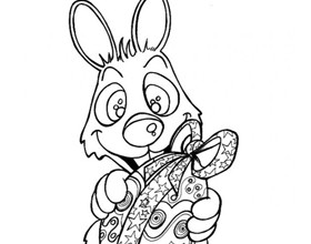 Coloriage : le lapin de Pâques