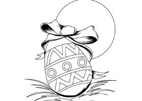 Coloriage : l&rsquo;oeuf de Pâques décoré