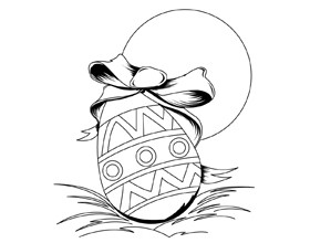 Coloriage : l&rsquo;oeuf de Pâques décoré