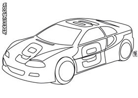 Coloriage : la voiture de course