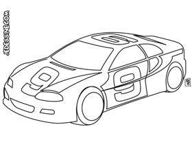 Coloriage : la voiture de course