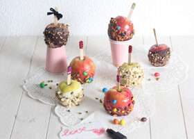 Recette remixée : pommes d&rsquo;amour aux M&M&rsquo;s