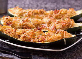 Courgettes farcies aux amandes