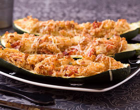 Courgettes farcies aux amandes