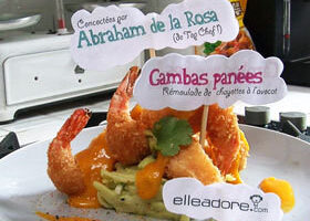 Gambas panées, rémoulade de chayotte à l&rsquo;avocat, par Abraham de Top Chef