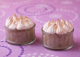 Riz au lait aux poires meringuées