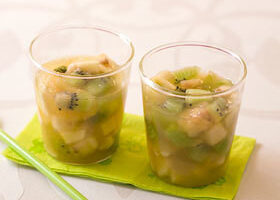 Minestrone de fruits au sirop de réglisse et menthe