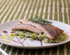 Papillotte de hareng fumé aux poireaux