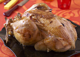 Poulet rôti à l&rsquo;ail et à la ciboulette