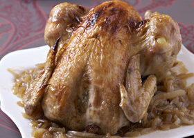 Poulet rôti à l&rsquo;oignon