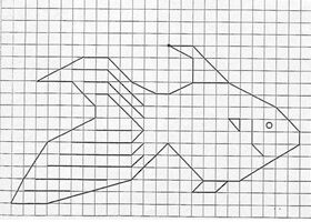 Quadrillages : le poisson rouge
