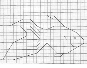 Quadrillages : le poisson rouge