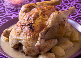 Chapon aux pommes et au cidre de la vallée d&rsquo;Auge