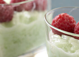 Riz gluant au lait de coco et pandan