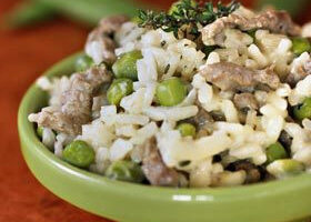 Risotto d&rsquo;agneau aux petits pois