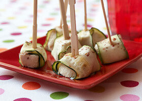Roulés de poulet à la courgette