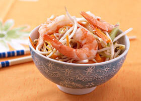 Salade chinoise aux crevettes