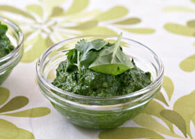 Sauce pesto aux épinards et à la coriandre