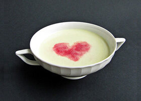 Velouté de chou-fleur, cur de betteraves