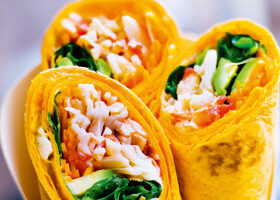 Wrap au crabe, avocat et citron confit