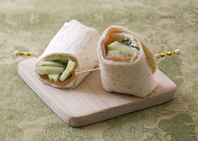 Wraps de saumon fumé au concombre