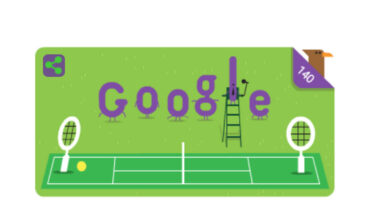 3 juillet 2017 : un doodle pour célébrer les 140 ans du tournoi de Wimbledon