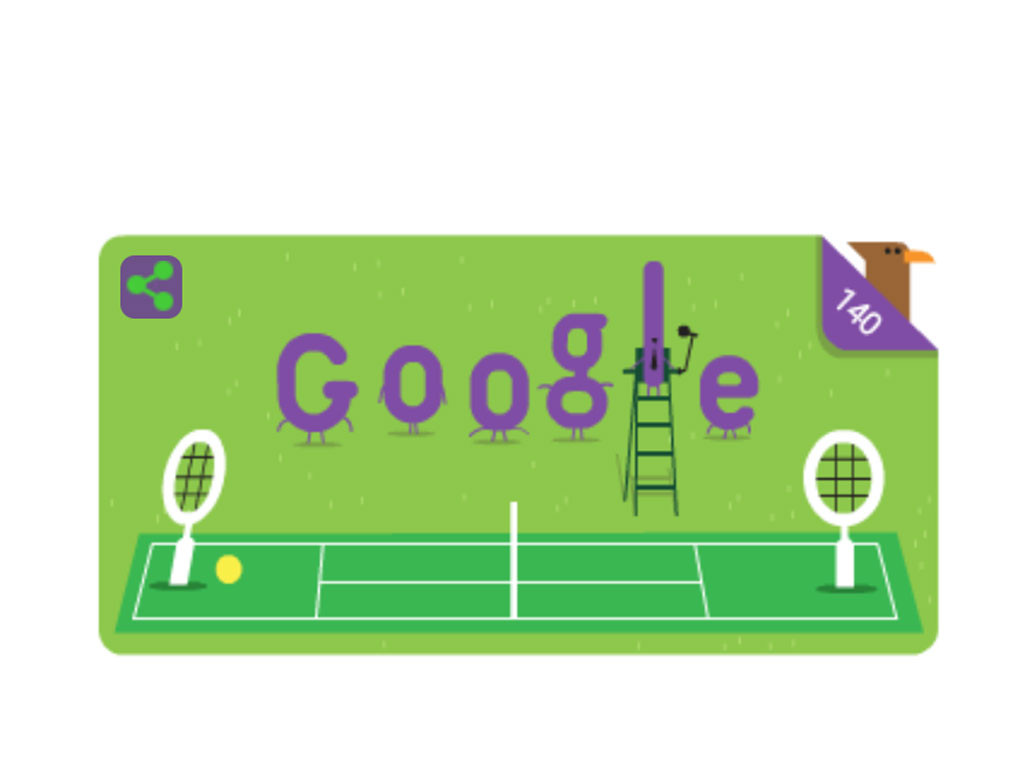 3 juillet 2017 : un doodle pour célébrer les 140 ans du tournoi de Wimbledon