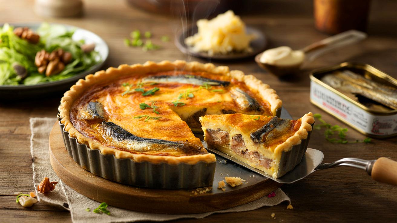 Ce classique du placard en 35 minutes : voici la quiche express aux sardines et oignons dorés qui réchauffe les soirs d’octobre
