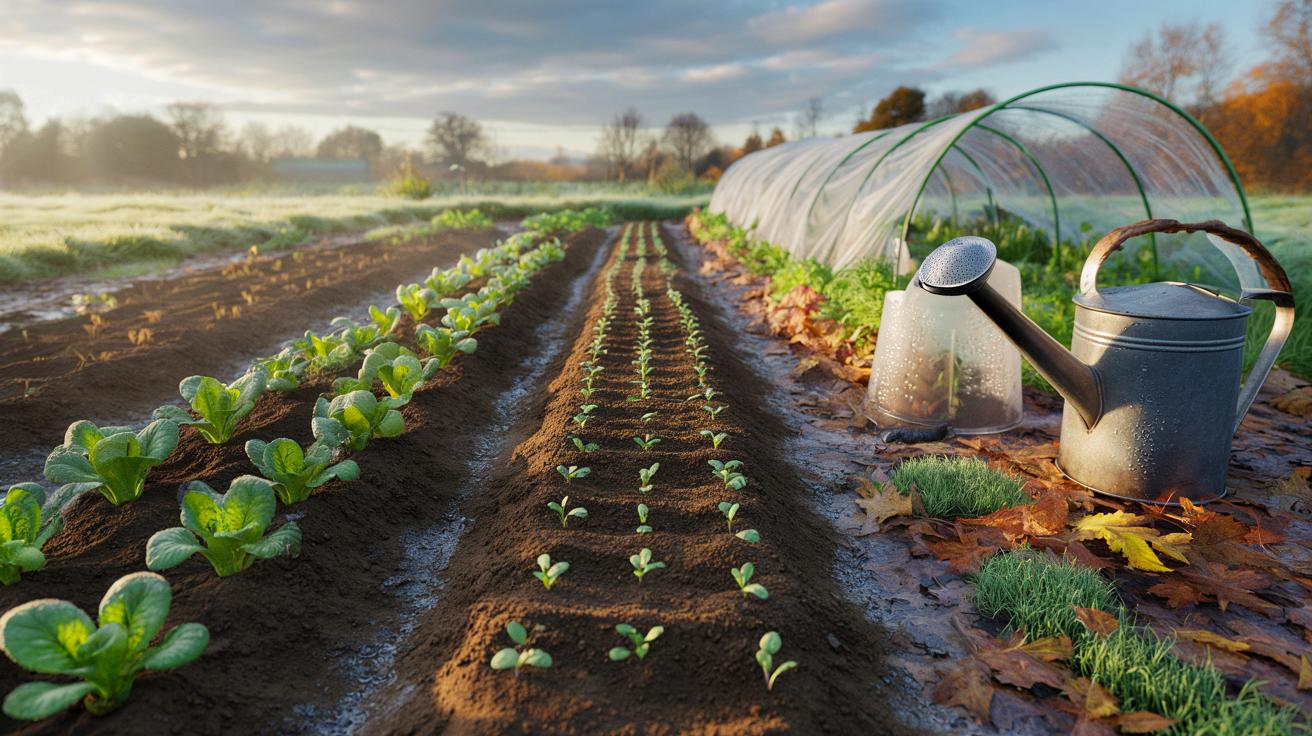 Ce détail oublié fin octobre qui change tout: 7 jours pour semer mâche et épinards et obtenir des feuilles tendres tout l&rsquo;hiver