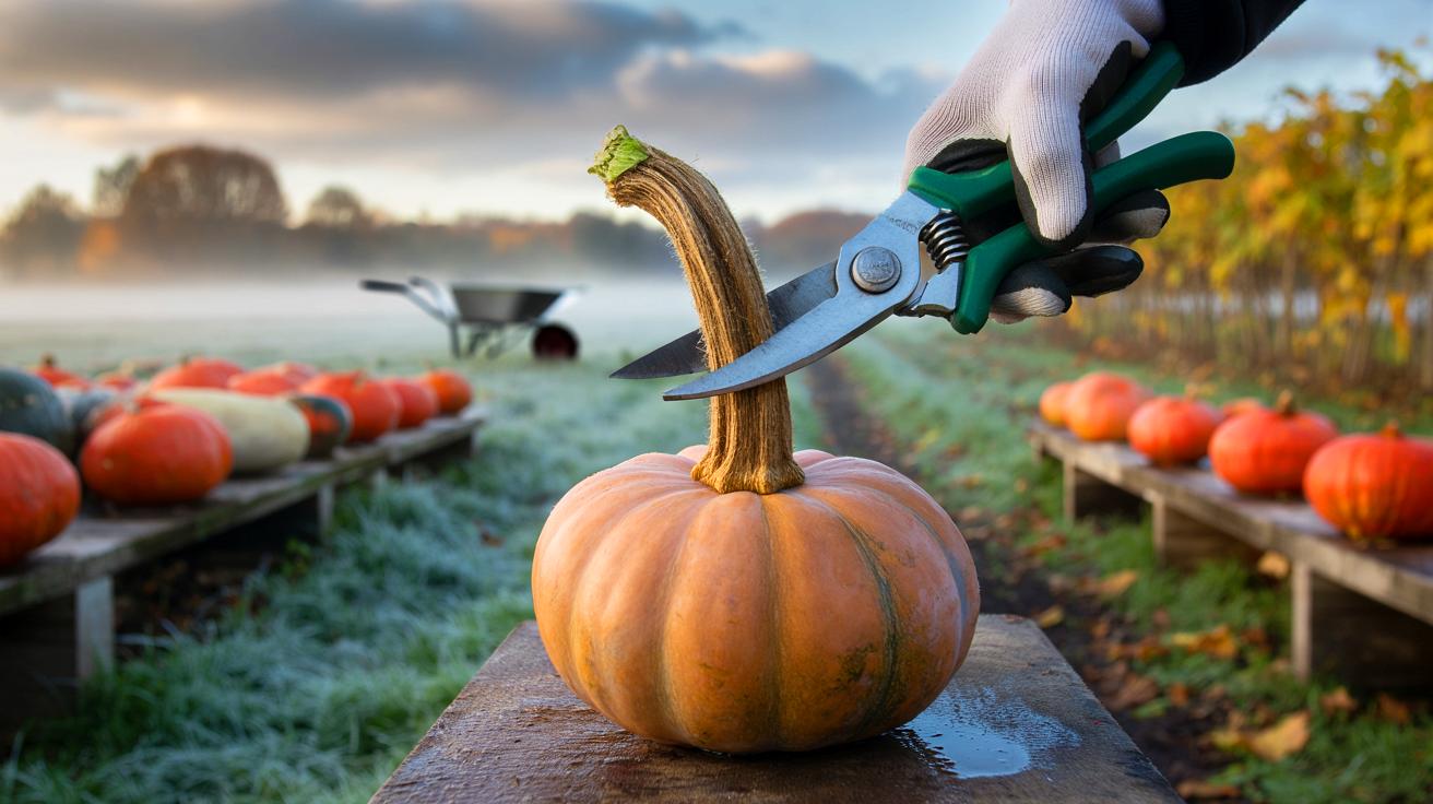 Ce détail que les horticulteurs scrutent avant de couper leurs courges : 5 cm, une tige mate et zéro gelée pour sauver vos récoltes