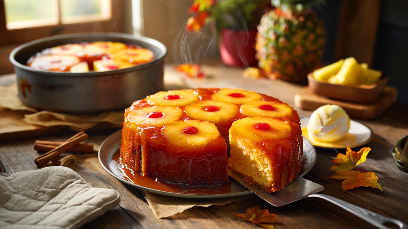 Ce gâteau renversé à l’ananas, 30 minutes à 180°C, promet un caramel fondant qui réchauffe l’automne: voici la recette qui fait parler
