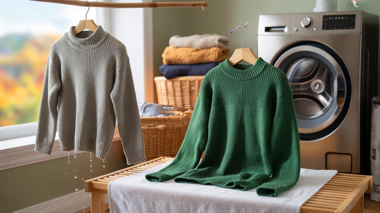Ce geste au séchage qui déforme vos pulls en laine, et les 800 à 1000 tours/minute qui évitent des vêtements informes