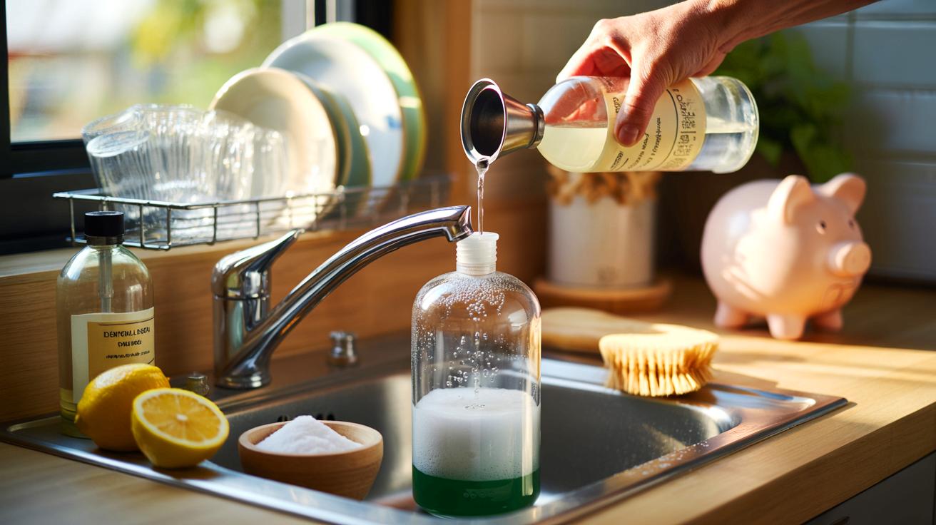 Ce geste avec 200 ml de liquide vaisselle et vinaigre blanc rend la vaisselle impeccable et fait baisser la facture en 2025
