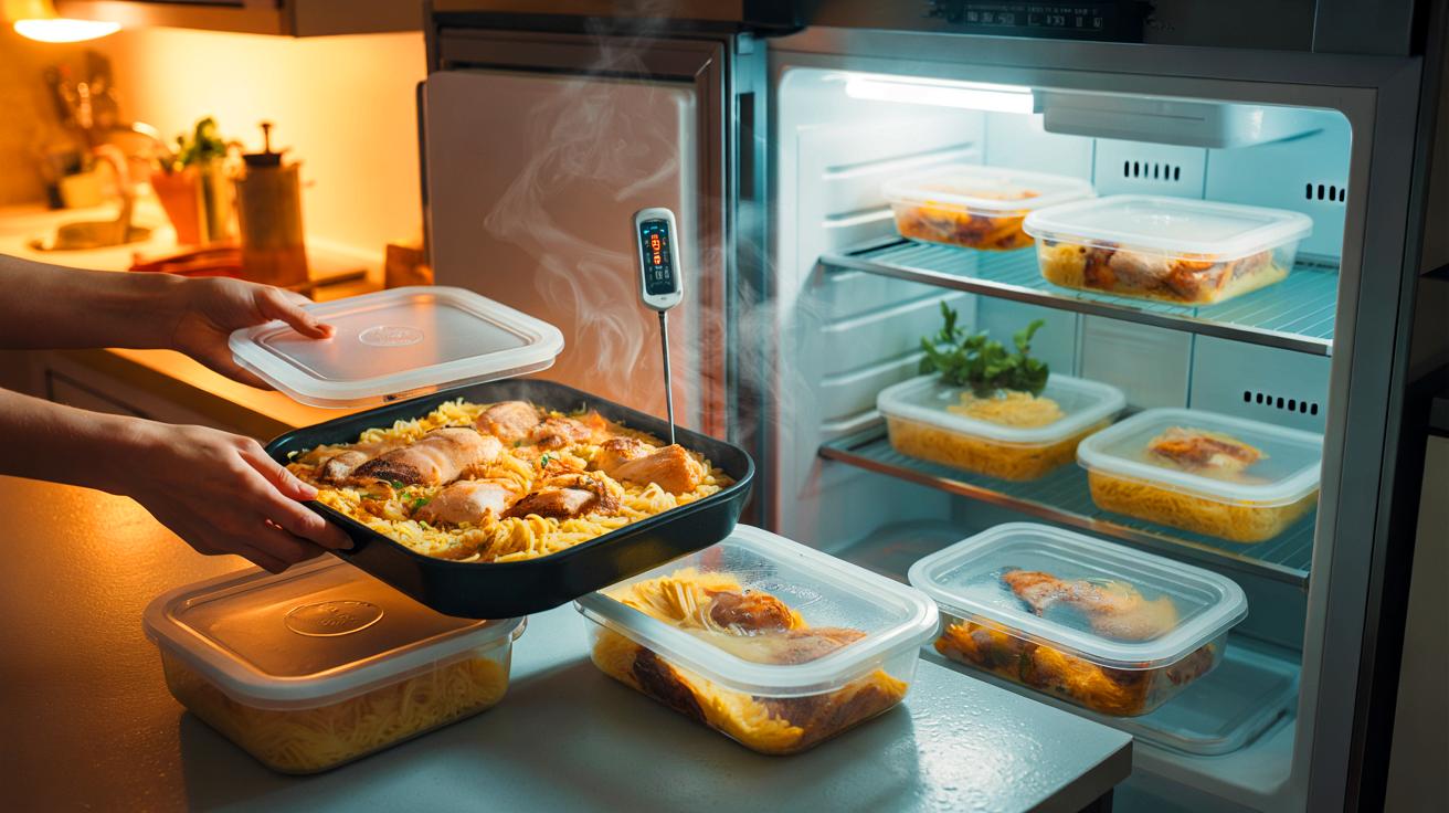 Ce geste banal avec un plat chaud et le frigo: 2 heures et 63 °c, les chiffres qui changent tout pour éviter l’intoxication alimentaire en 2025