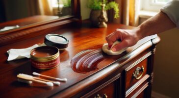 Ce geste oublié pour les meubles anciens : 5 minutes chrono, 90 % des rayures masquées avec du cirage à chaussures