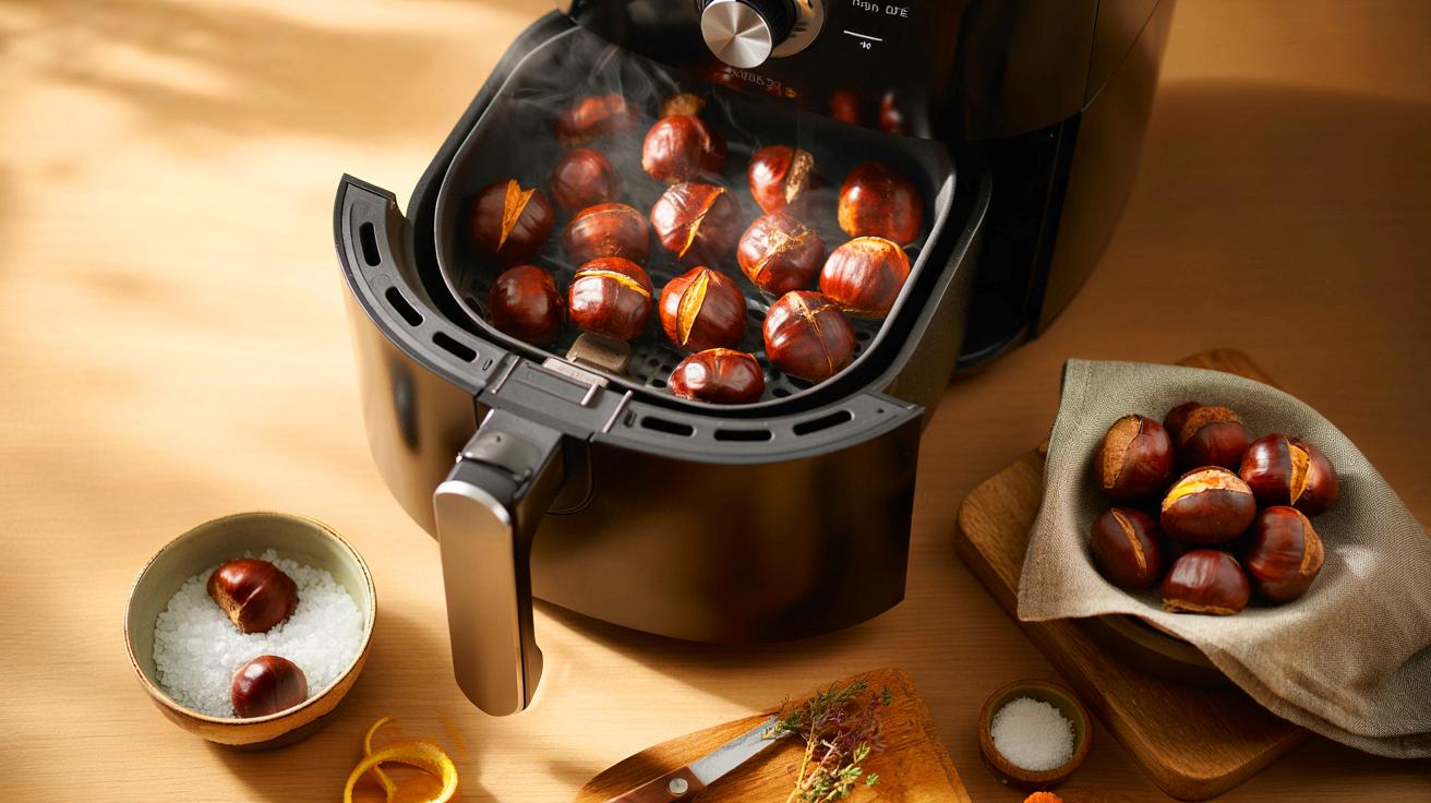 Ce guide airfryer pour des châtaignes ultra fondantes en 15 minutes à 200°C : la méthode simple qui fait s’ouvrir les coques toutes seules