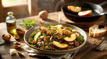 Ce mariage lentilles et pommes rôties en 15 minutes: la salade tiède d’automne qui réveille les tables françaises