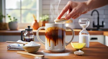 Ce mélange au bicarbonate qui fait disparaître les taches de café en 15 minutes séduit les foyers français, sans produits agressifs