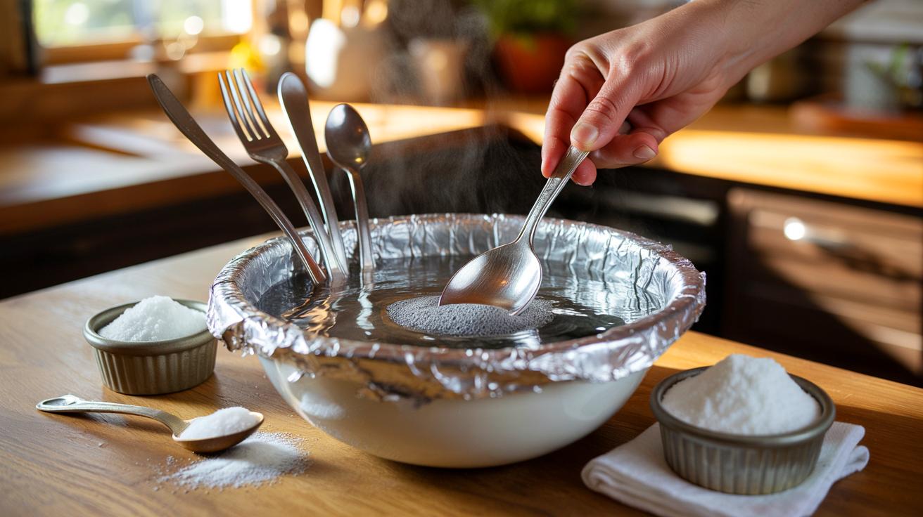 Ce procédé au papier aluminium pour l’argent terni: voici comment retrouver l’éclat en 15 minutes, avec 500 ml d’eau très chaude et 3 ingrédients