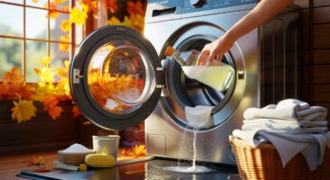 Ce réflexe avec 1 litre de vinaigre blanc qui sauve votre lave-linge à 90°C et rend les draps frais tout l’automne
