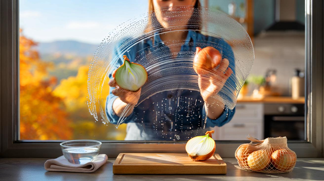 Ce secret anti-traces sur les fenêtres: 1 oignon suffit pour dégraisser et faire briller, méthode naturelle idéale pour l’automne 2025