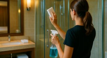 Ce secret d&rsquo;hôtel pour des parois de douche impeccables : l&rsquo;astuce simple et économique à adopter à la maison