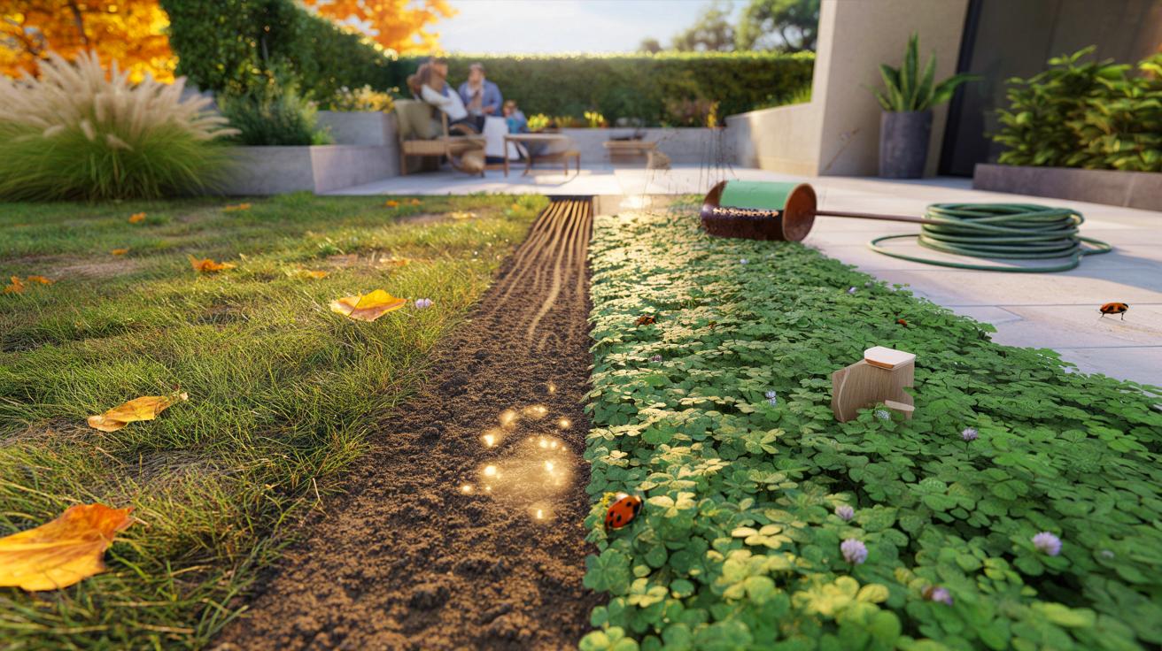 Ce trèfle nain validé par les paysagistes remplace la pelouse dès l’automne: elle ne nécessite que 2 tontes par an !