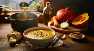 Ce velouté au potimarron de 1 kg en 30 minutes, voici la soupe dorée qui réchauffe mieux qu’un feu de cheminée