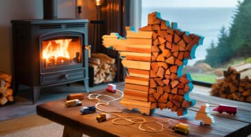 Chauffage au bois : voici les régions où il coûte le moins cher en 2025, et pourquoi la Bretagne atteint 117 € le stère